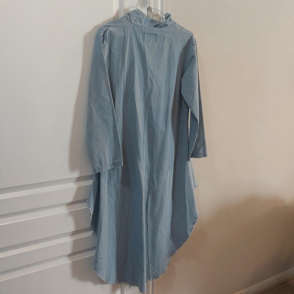 Woman Shirt-dress Longsleeve Blue Size Large - Picture 14 of 15